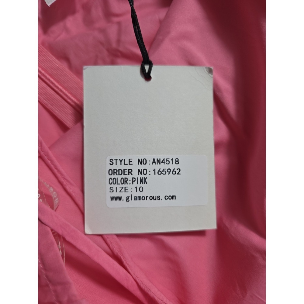 Glamorous London Pink Halter Maxi Dress NWT Tiered Summer Barbiecore US 6 - Picture 8 of 9